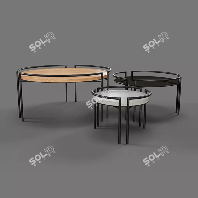 Carrasco Table: Elegant Iron & Marble Design 3D model image 1