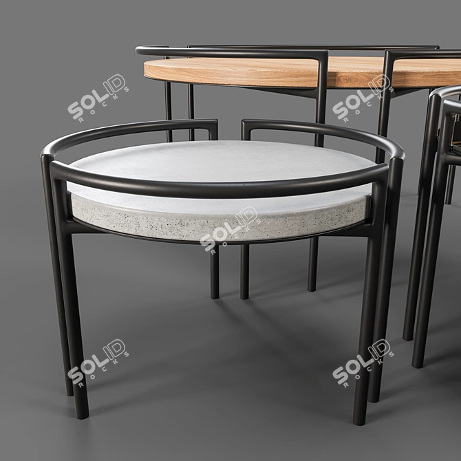 Carrasco Table: Elegant Iron & Marble Design 3D model image 4