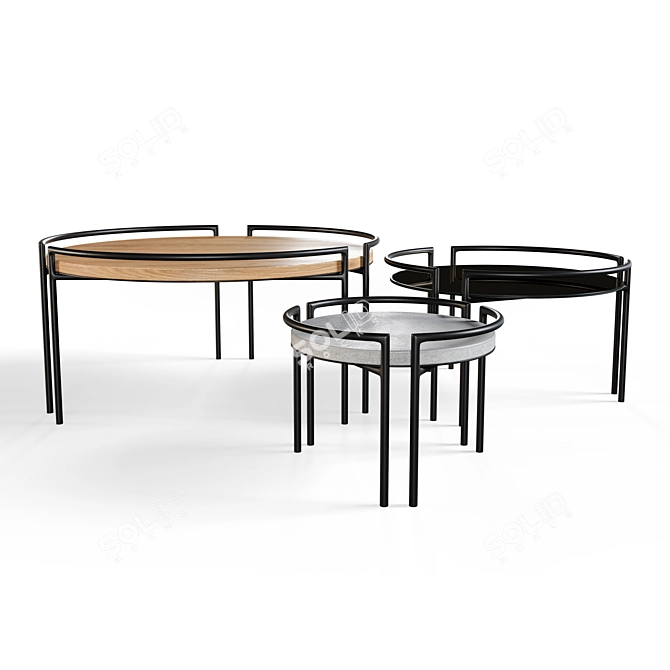 Carrasco Table: Elegant Iron & Marble Design 3D model image 6