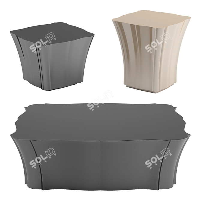 Sculpted Contour Coffee Tables 3D model image 3