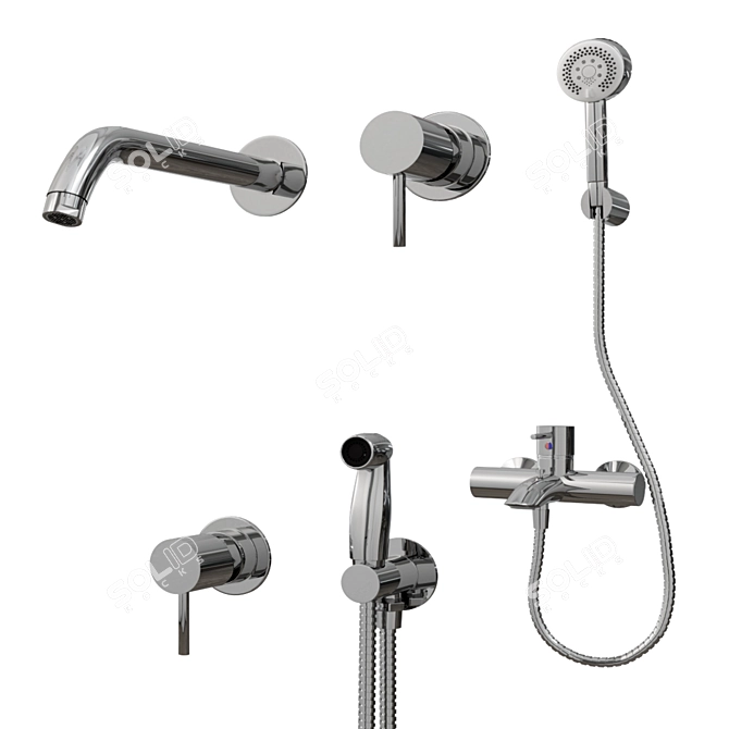 Kludi Bozz Collection: Elegant Bathroom Fixtures 3D model image 1
