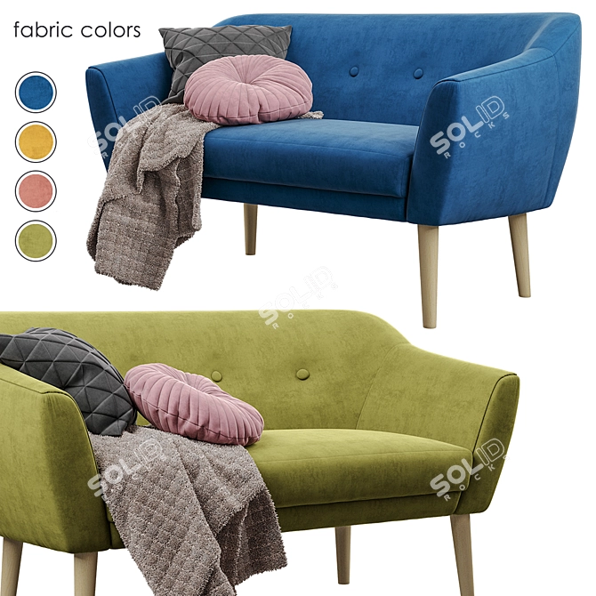 Modern Wooden Leg Sofa 3D model image 6