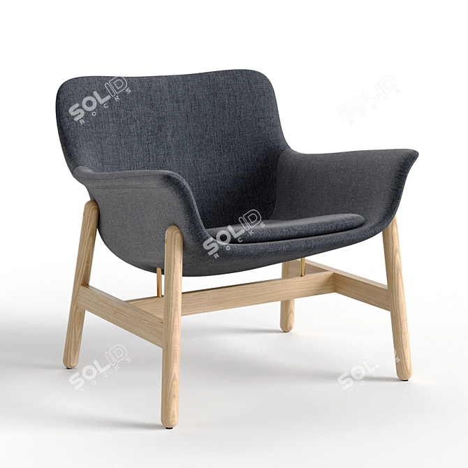 Contemporary Upholstered Armchair: IKEA VEDBO 3D model image 1