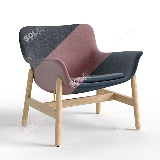 Contemporary Upholstered Armchair: IKEA VEDBO 3D model image 2