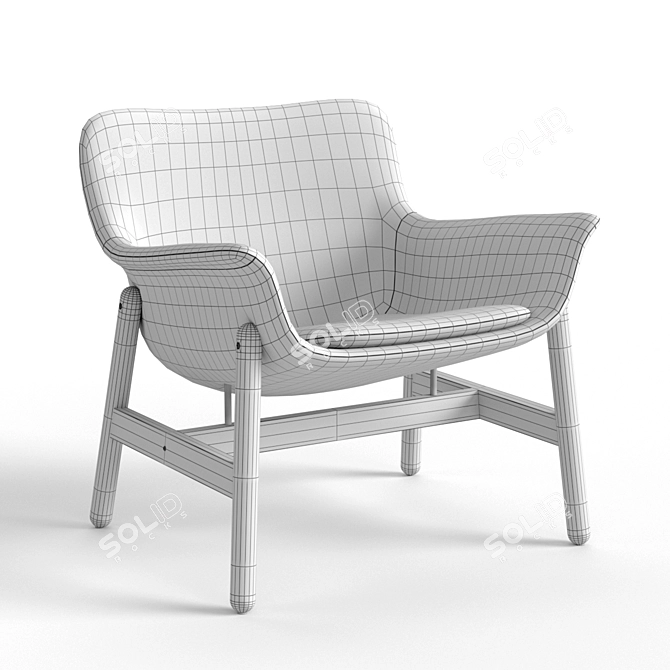 Contemporary Upholstered Armchair: IKEA VEDBO 3D model image 3