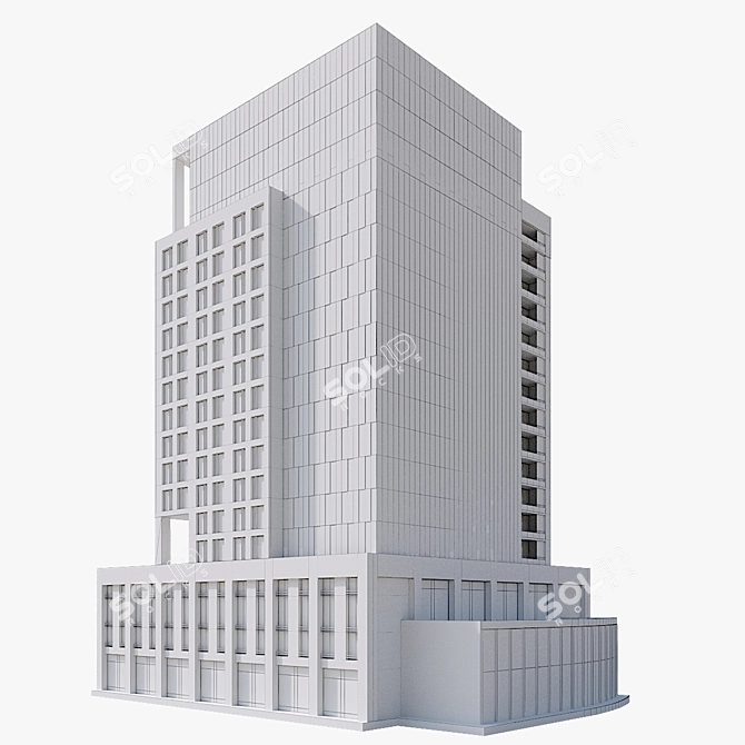 Modern Residential Building 3D Model 3D model image 4