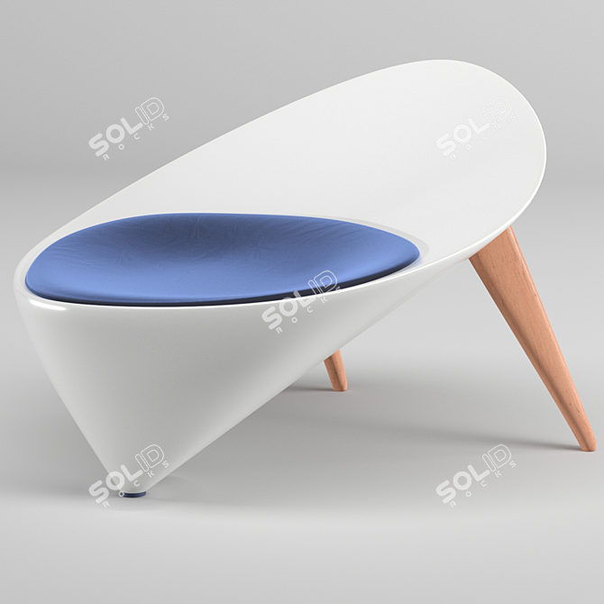 Sleek Circular Chair 3D model image 1