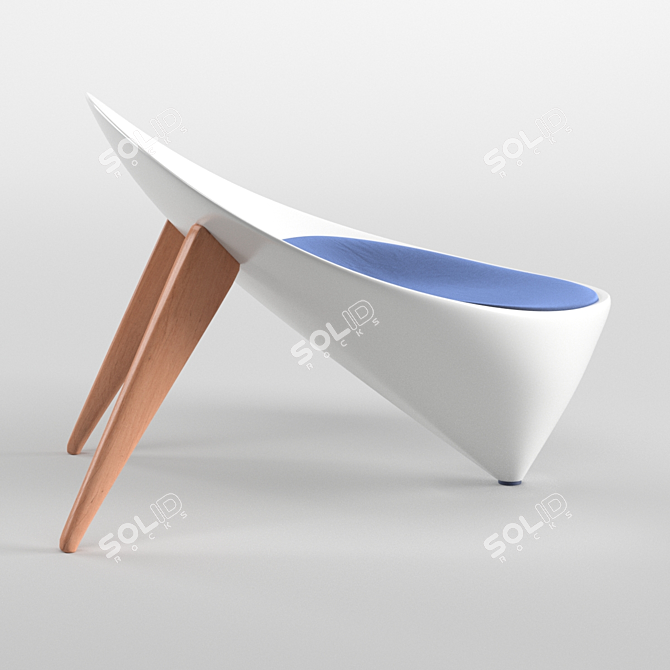 Sleek Circular Chair 3D model image 2