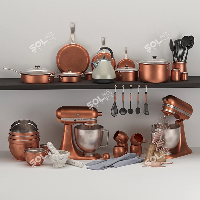 Modern Kitchen Decor Set for Max 2013 3D model image 1