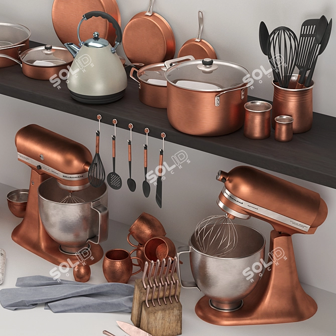 Modern Kitchen Decor Set for Max 2013 3D model image 2