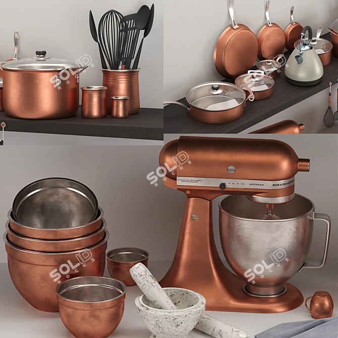 Modern Kitchen Decor Set for Max 2013 3D model image 3