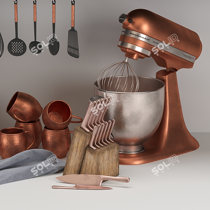 Modern Kitchen Decor Set for Max 2013 3D model image 4
