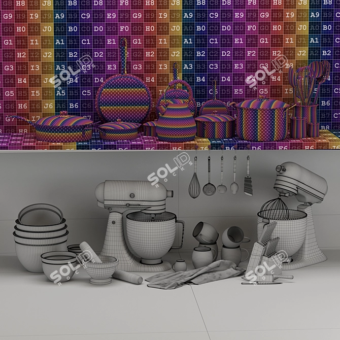 Modern Kitchen Decor Set for Max 2013 3D model image 5