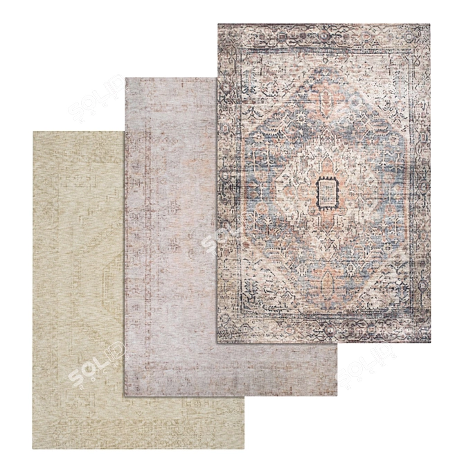 Luxury Carpet Set | High-Quality Textures 3D model image 1