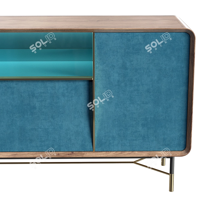 Chic Turquoise Sideboard 3D model image 3