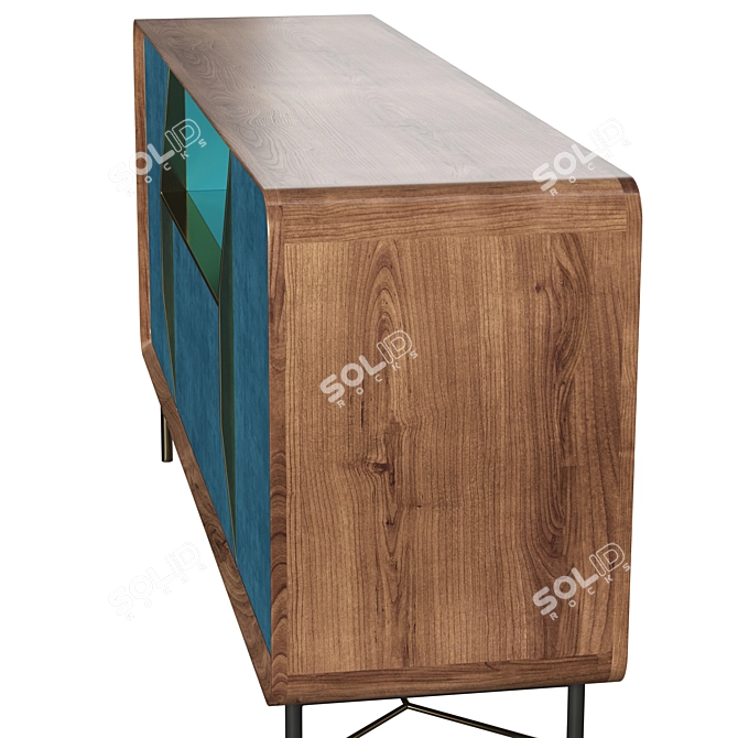 Chic Turquoise Sideboard 3D model image 4