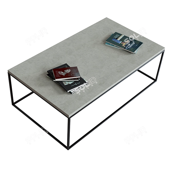 Niles Cement Coffee Table - Sleek and Durable 3D model image 2