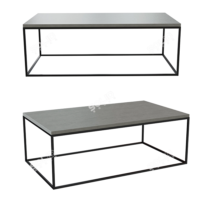 Niles Cement Coffee Table - Sleek and Durable 3D model image 3