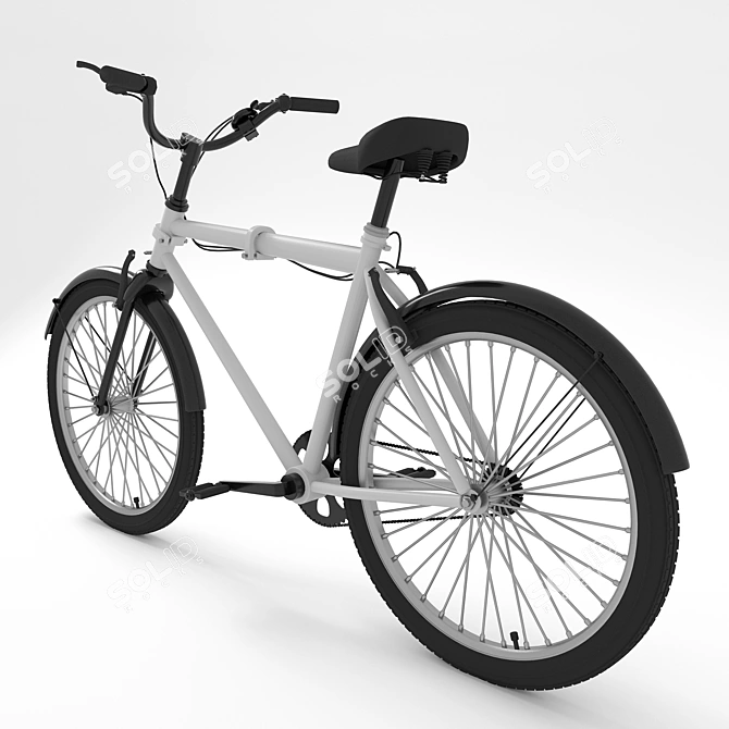 Modern Bicycle with Brake System & Bell 3D model image 3