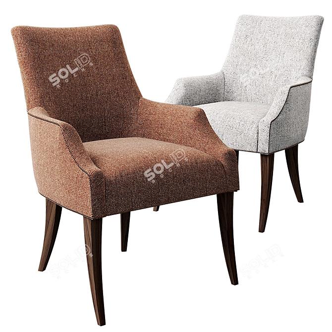 Elegant Keeley Dining Chair 3D model image 1