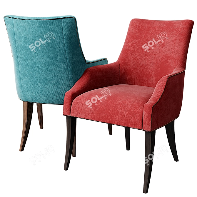 Elegant Keeley Dining Chair 3D model image 2