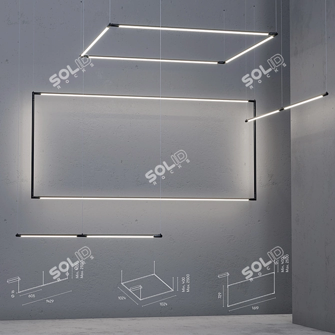 Modular Tub Pendant Lights 3D model image 1