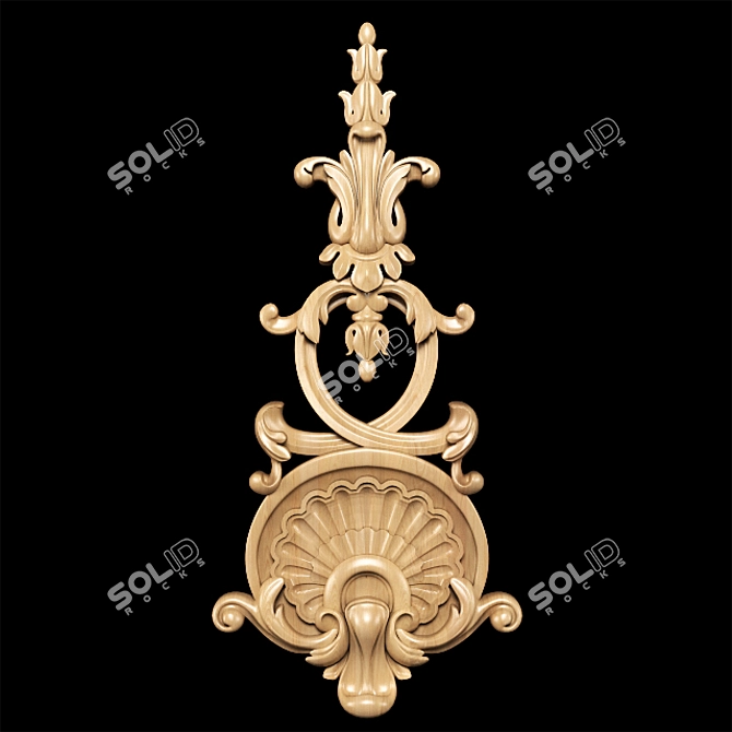Elegant Carved Trim - Classic Style 3D model image 3