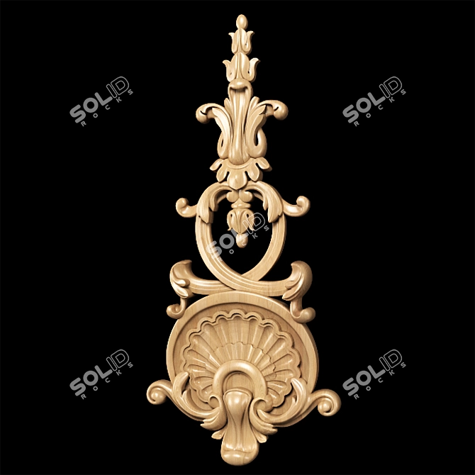 Elegant Carved Trim - Classic Style 3D model image 4