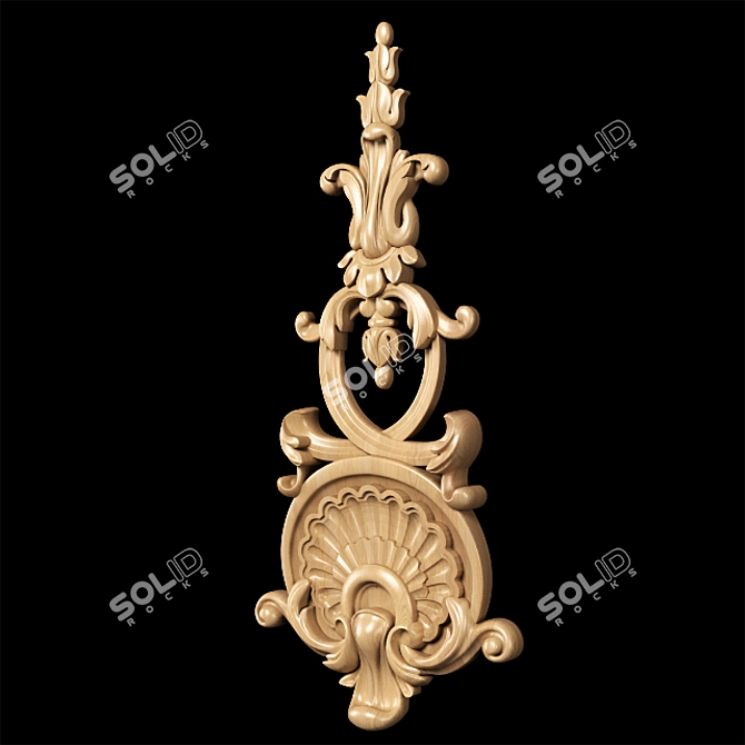 Elegant Carved Trim - Classic Style 3D model image 5
