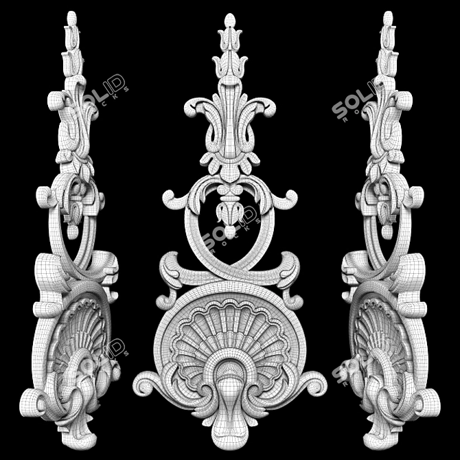 Elegant Carved Trim - Classic Style 3D model image 7