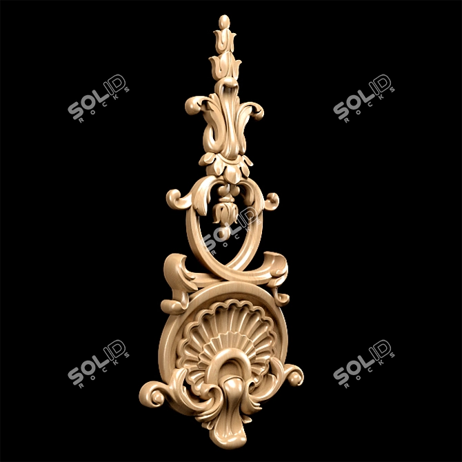 Elegant Carved Trim - Classic Style 3D model image 8