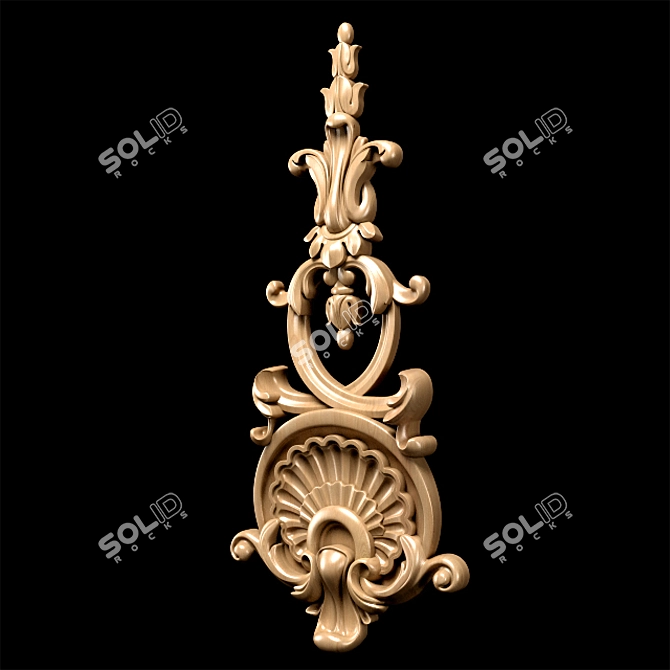 Elegant Carved Trim - Classic Style 3D model image 10
