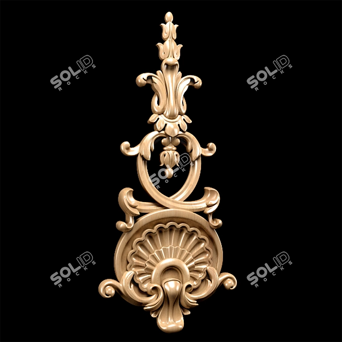 Elegant Carved Trim - Classic Style 3D model image 11