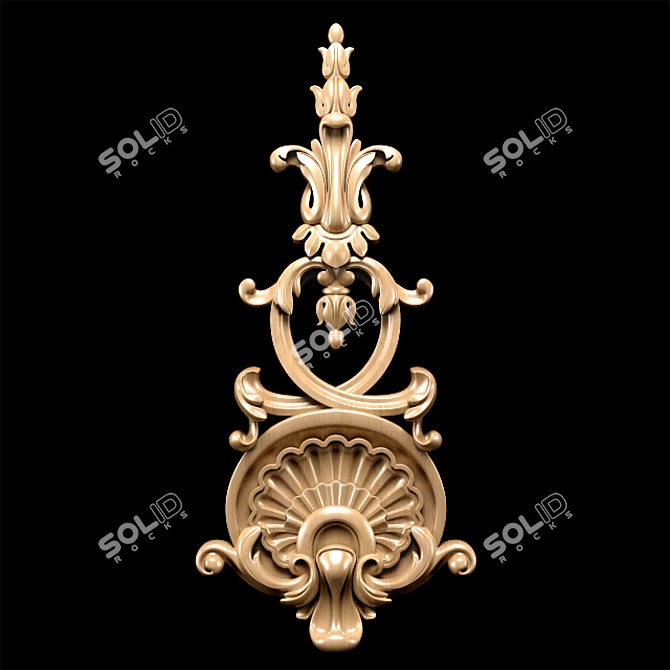 Elegant Carved Trim - Classic Style 3D model image 12