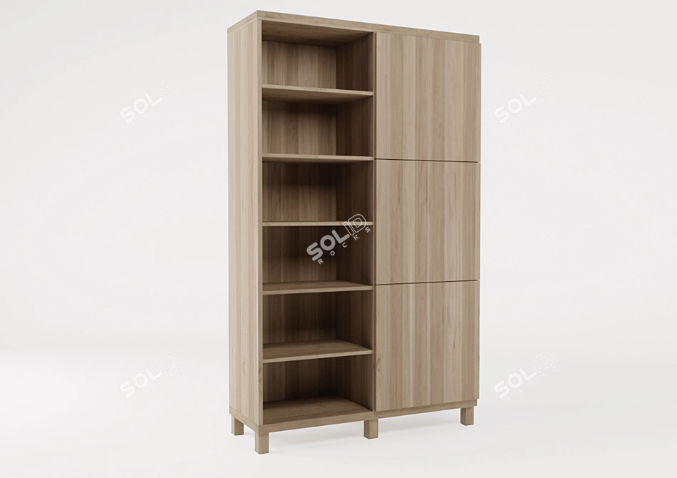 Besto 3-door Storage Cabinet - 120x42x202 cm 3D model image 2