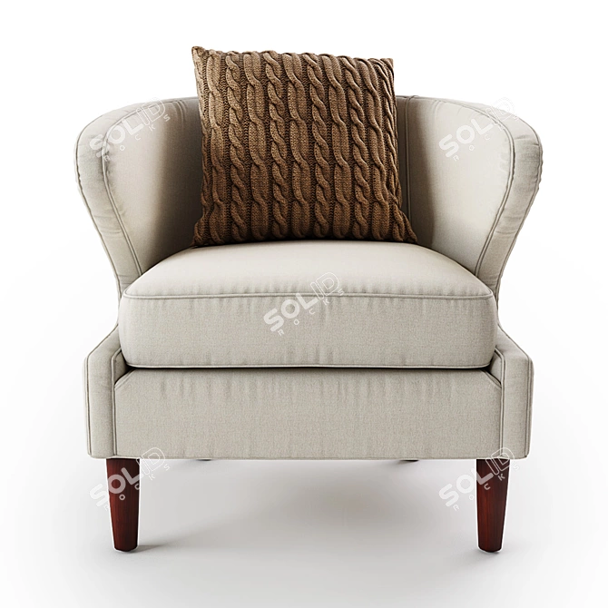 Sophia Accent Chair: Elegant Design, Plush Comfort 3D model image 2