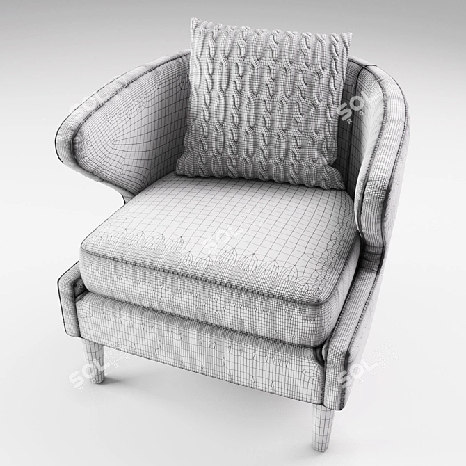 Sophia Accent Chair: Elegant Design, Plush Comfort 3D model image 5