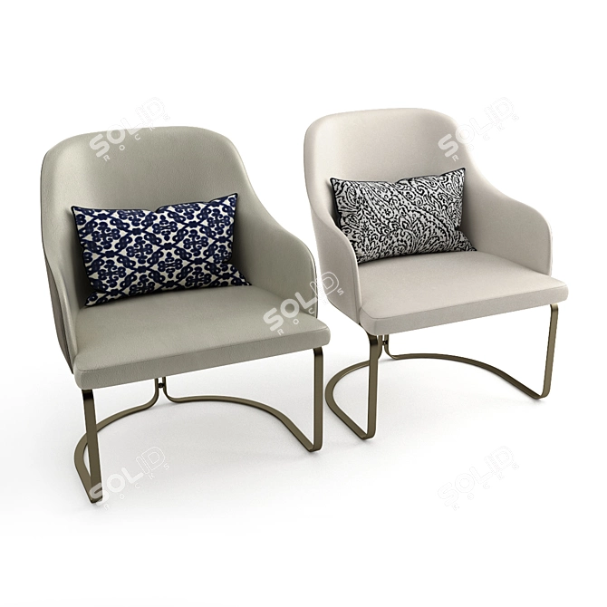 Luxury Upholstered Marie Chair - Timeless Elegance 3D model image 4