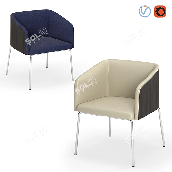 Contemporary Allure Armchair 3D model image 2