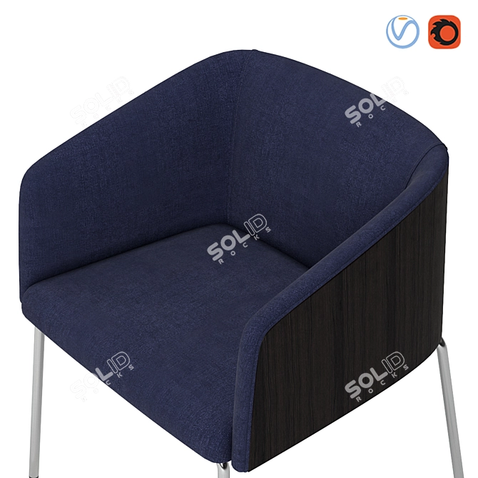 Contemporary Allure Armchair 3D model image 3