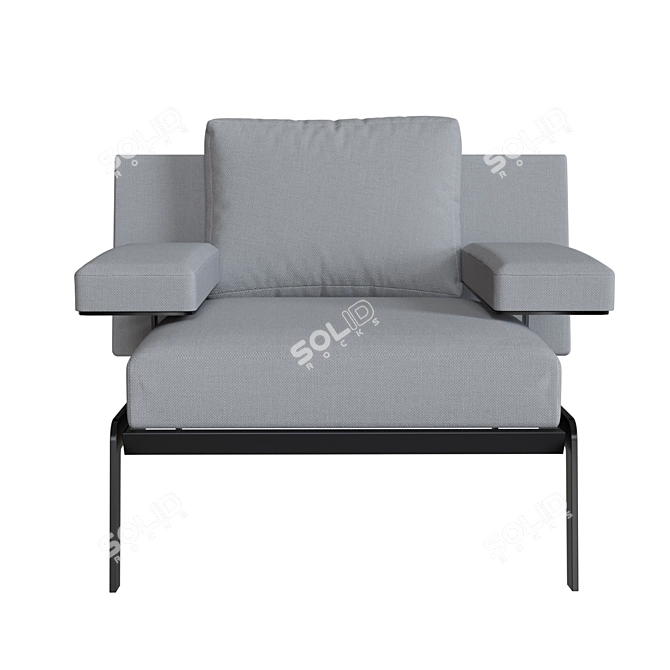  Elegant Light Gray Armchair 3D model image 3