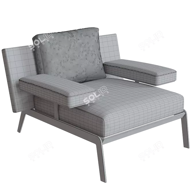  Elegant Light Gray Armchair 3D model image 4