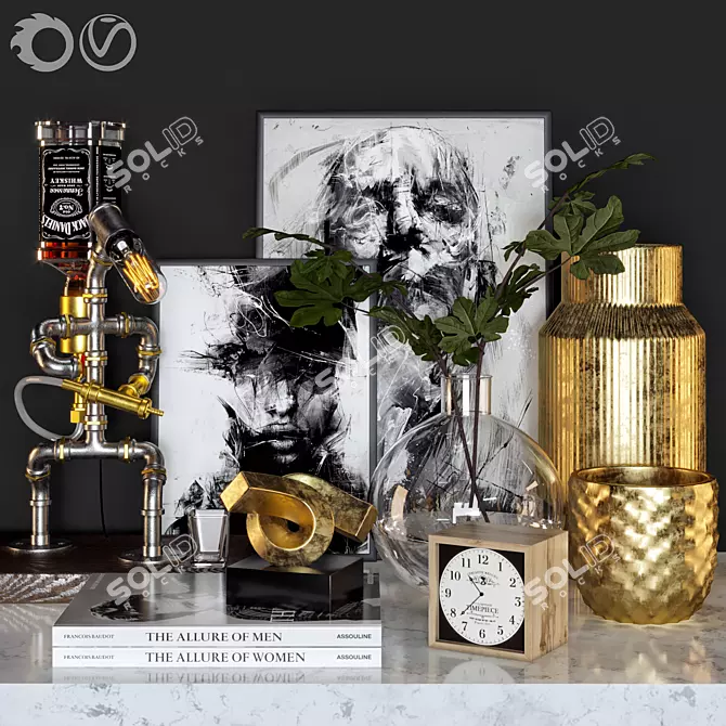 Elegant Decor Set 3D model image 1