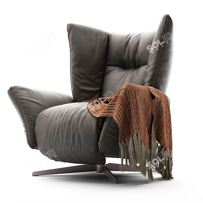 Natuzzi Tulip 3031: Stylish Armchair Designed by Mauro Lipparini 3D model image 1