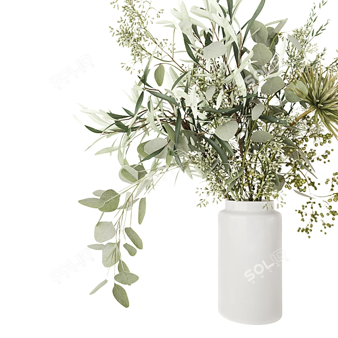 Fresh and Lively Green Bouquet 3D model image 7