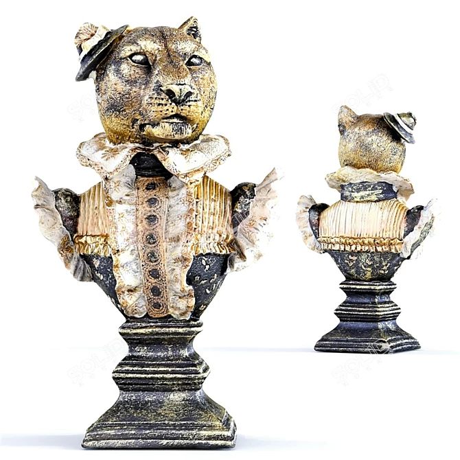 Chic Leopard Deco Object 3D model image 1