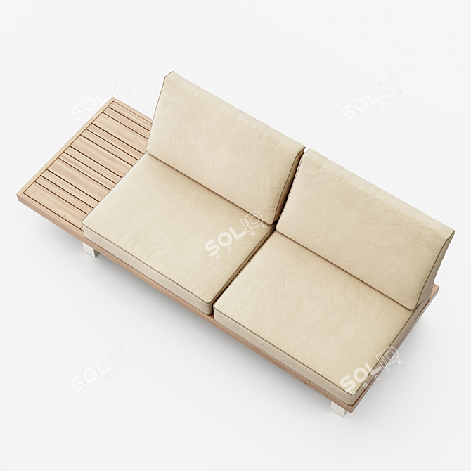 Outdoor Platform Loveseat 3D model image 3