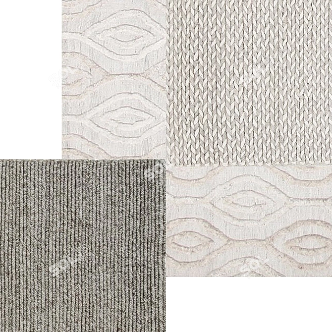 Elegant Texture Carpet Rug 3D model image 2