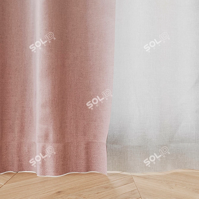 Gradient Curtains: 4 Color Options 3D model image 4