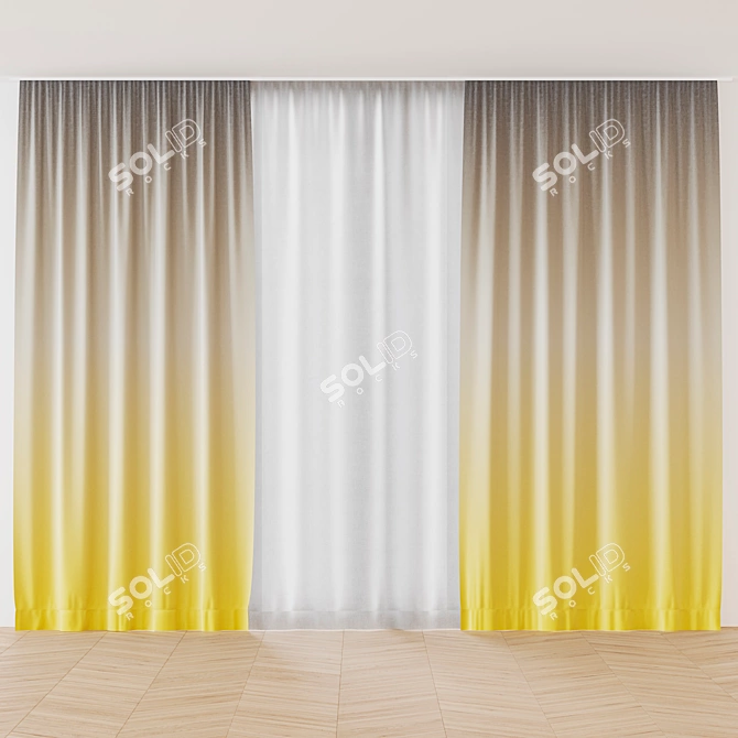 Gradient Curtains: 4 Color Options 3D model image 5